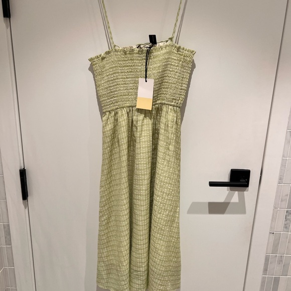 Few Moda Court Green Checkered Sun Dress Size XS - Picture 4 of 7